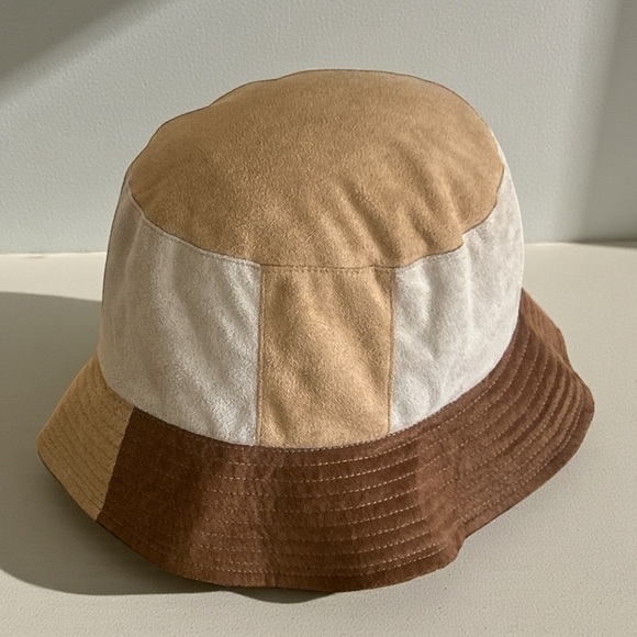Urban Outfitters Micro Suede Patchwork Bucket Hat
